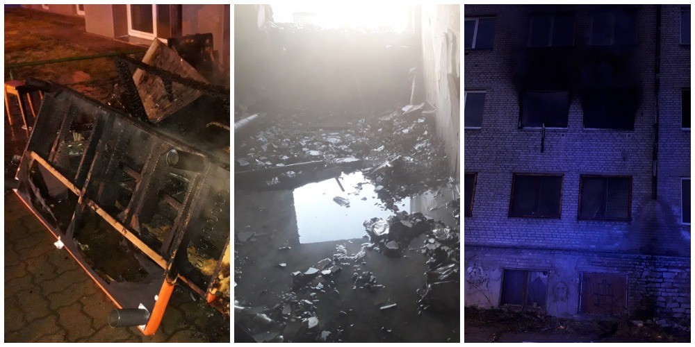 В ночь на 22 апреля в Нарве спасатели потушили пожар в заброшенном здании и мебель у подъезда жилого дома