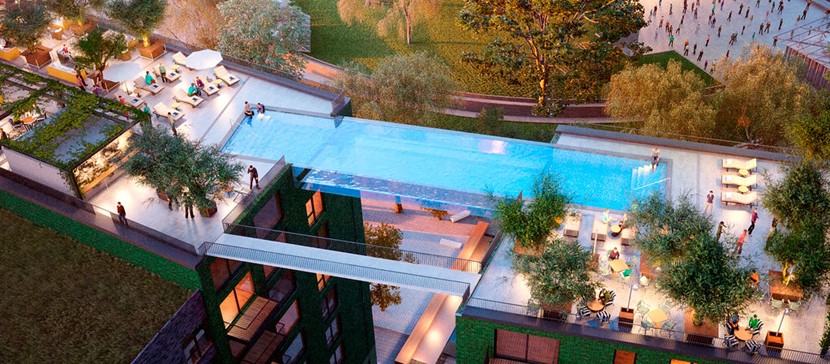 В Лондоне на 35-метровой высоте открылся «парящий бассейн»